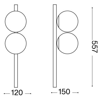 Ideal Lux - LED Mennyezeti lámpa BINOMIO 2xG9/3W/230V fehér