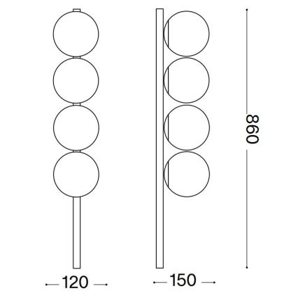 Ideal Lux - LED Mennyezeti lámpa BINOMIO 4xG9/3W/230V fehér