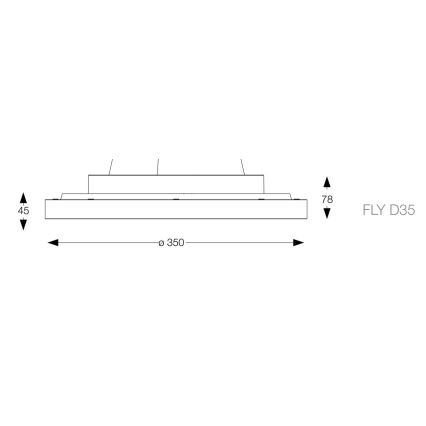 Ideal Lux - LED Mennyezeti lámpa FLY LED/18W/230V 2700K átm. 35 cm CRI 90 IP40 fehér