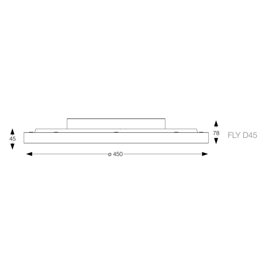 Ideal Lux - LED Mennyezeti lámpa FLY LED/26W/230V 2700K átm. 45 cm CRI 90 IP40 fekete