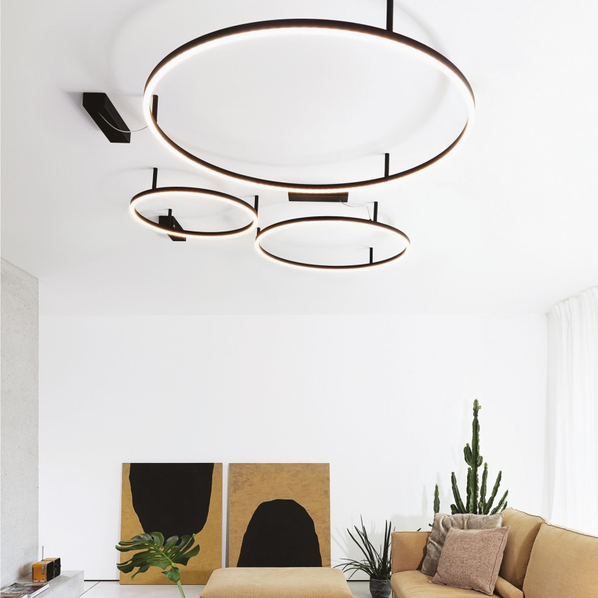 Ideal Lux - LED Mennyezeti lámpa ORACLE S LED/53W/230V 2700K átm. 90 cm fekete