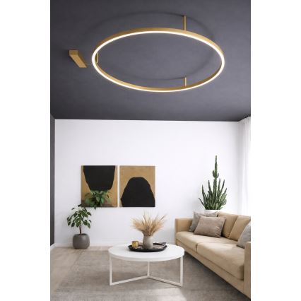 Ideal Lux - LED mennyezeti lámpa ORACLE SLIM LED/37W/230V 3000K CRI 90, átm. 70 cm, arany