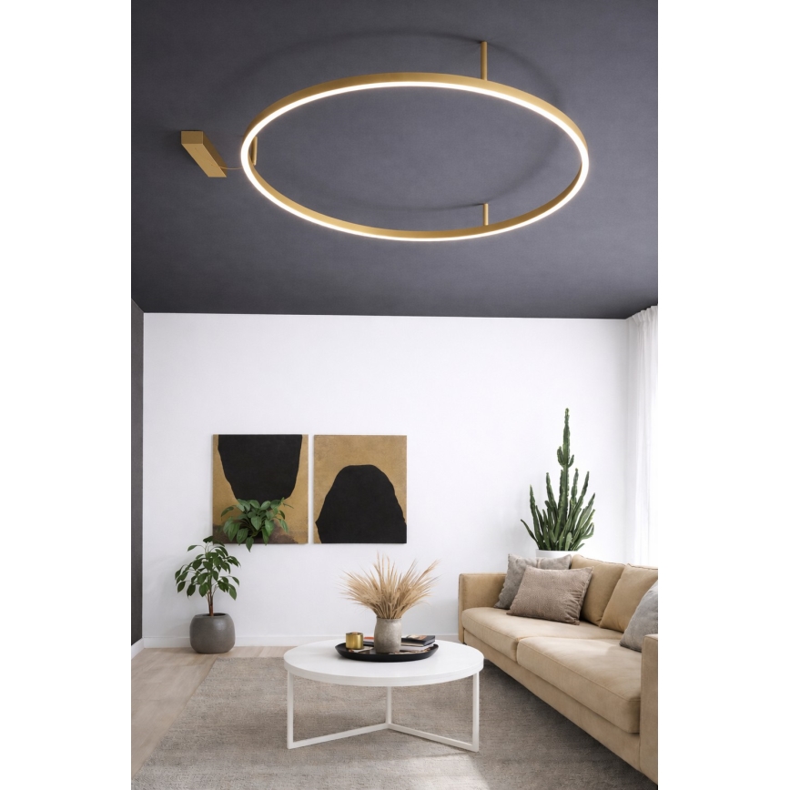 Ideal Lux - LED mennyezeti lámpa ORACLE SLIM LED/37W/230V 3000K CRI 90, átm. 70 cm, arany