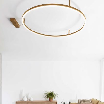 Ideal Lux - LED mennyezeti lámpa ORACLE SLIM LED/37W/230V 3000K CRI 90, átm. 70 cm, arany