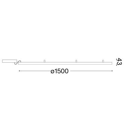 Ideal Lux - LED mennyezeti lámpa ORACLE SLIM LED/81W/230V 3000K CRI 90 átm. 150 cm arany