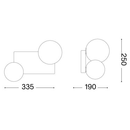 Ideal Lux - LED Mennyezeti lámpa PENTA 2xG9/3W/230V arany