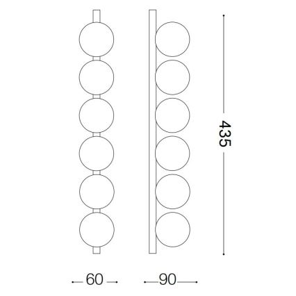 Ideal Lux - LED Mennyezeti lámpa PING PONG 6xLED/3W/230V CRI 90 réz
