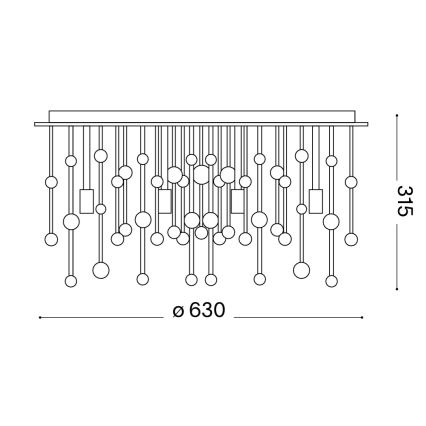 Ideal Lux - LED mennyezeti lámpatest NEVE 12xG9/3W/230V átm. 63 cm fényes króm