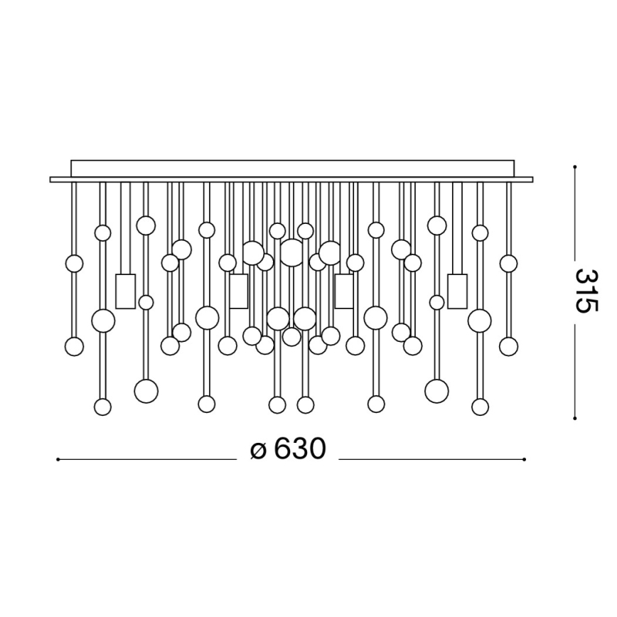Ideal Lux - LED mennyezeti lámpatest NEVE 12xG9/3W/230V átm. 63 cm fényes króm