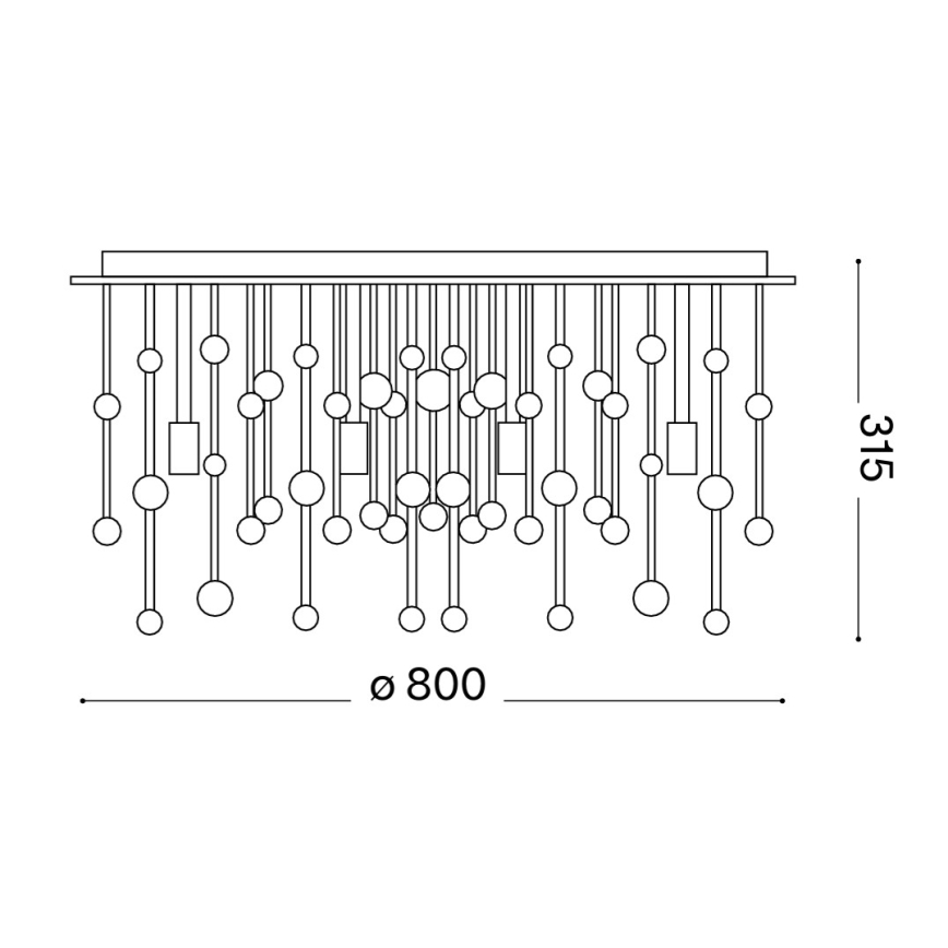 Ideal Lux - LED mennyezeti lámpatest NEVE 15xG9/3W/230V átm. 80 cm fényes króm