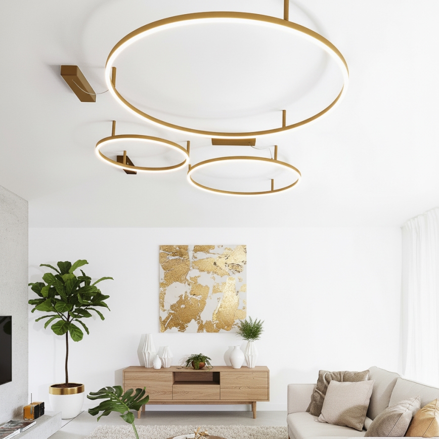 Ideal Lux - LED mennyezeti lámpatest ORACLE SLIM LED/53W/230V 3000K CRI 90 átm. 90 cm aranyszínű