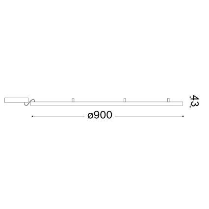 Ideal Lux - LED mennyezeti lámpatest ORACLE SLIM LED/53W/230V 3000K CRI 90 átm. 90 cm aranyszínű