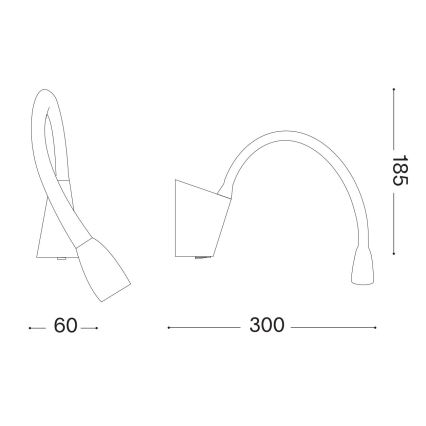 Ideal Lux - LED Rugalmas kislámpa GOOSE LED/3W/230V CRI 90 fehér