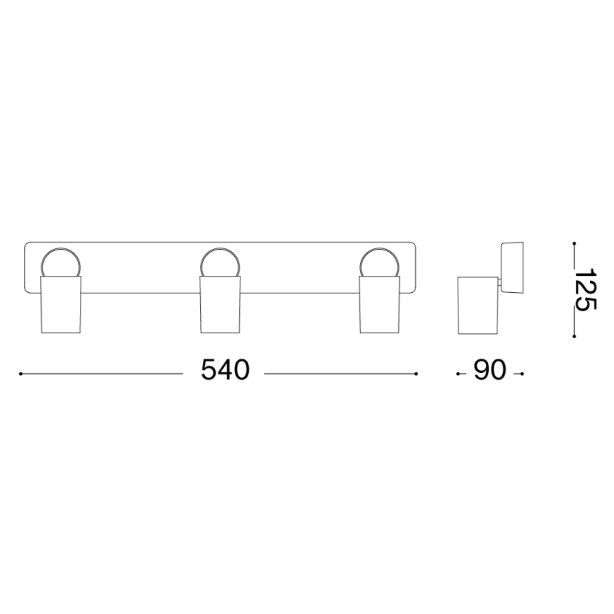 Ideal Lux - LED spotlámpa RUDY 3xGU10/7W/230V CRI 90 fekete