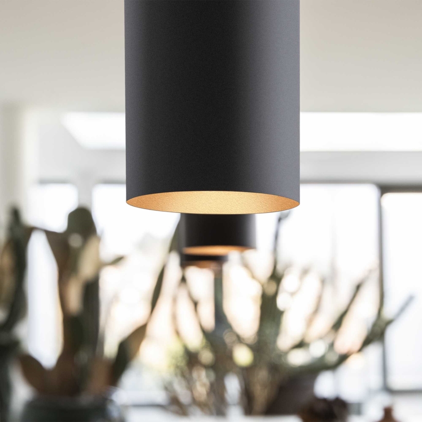 Ideal Lux - LOOK LED függeszték kábellel, 1xGU10/7W/230V, CRI 90, átm. 6 cm, fekete