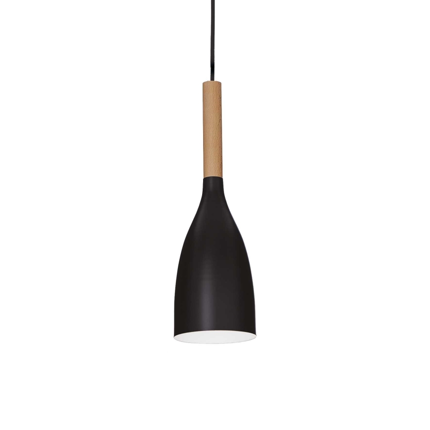 Ideal Lux - MANHATTAN kábeles függeszték 1xE14/40W/230V átm. 11 cm fekete/bükk