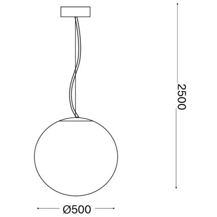 Ideal Lux - MAPA kábeles csillár 1xE27/42W/230V átm. 50 cm fehér
