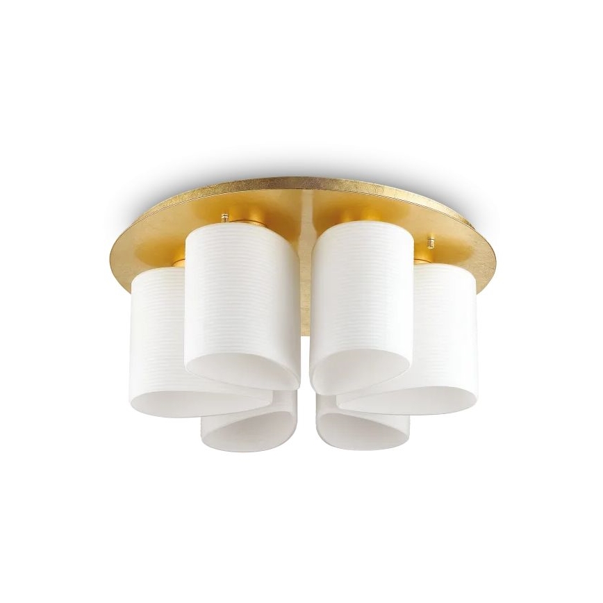 Ideal Lux - Mennyezeti lámpa DAISY 6xE27/52W/230V átm. 60 cm arany/fehér