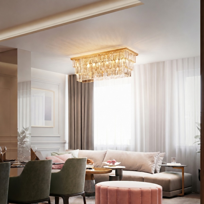 Ideal Lux - Mennyezeti lámpa MARTINEZ 8xE14/40W/230V arany