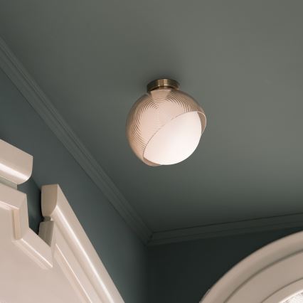 Ideal Lux - Mennyezeti lámpatest BLOOM 1xE27/42W/230V átm. 30 cm arany/füstös bézs