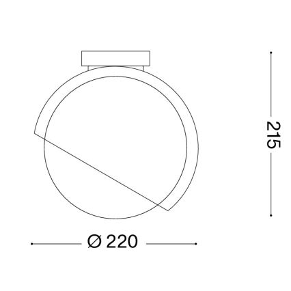 Ideal Lux - Mennyezeti lámpatest BLOOM 1xE27/42W/230V Ø 22 cm fekete