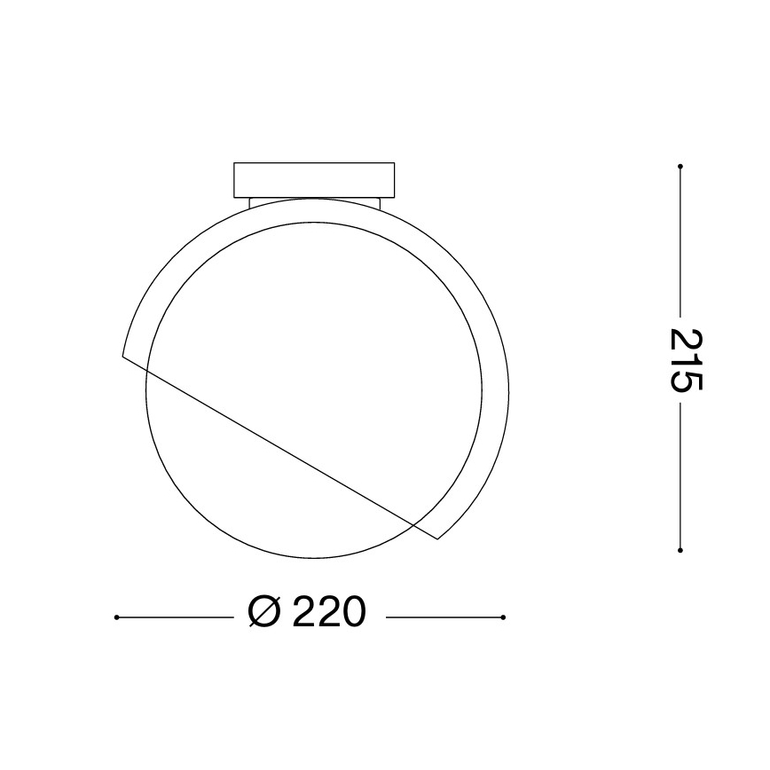 Ideal Lux - Mennyezeti lámpatest BLOOM 1xE27/42W/230V Ø 22 cm fekete