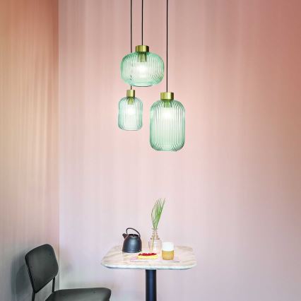 Ideal Lux - MINT kábeles függeszték 1xE27/60W/230V, átmérő 14 cm, zöld
