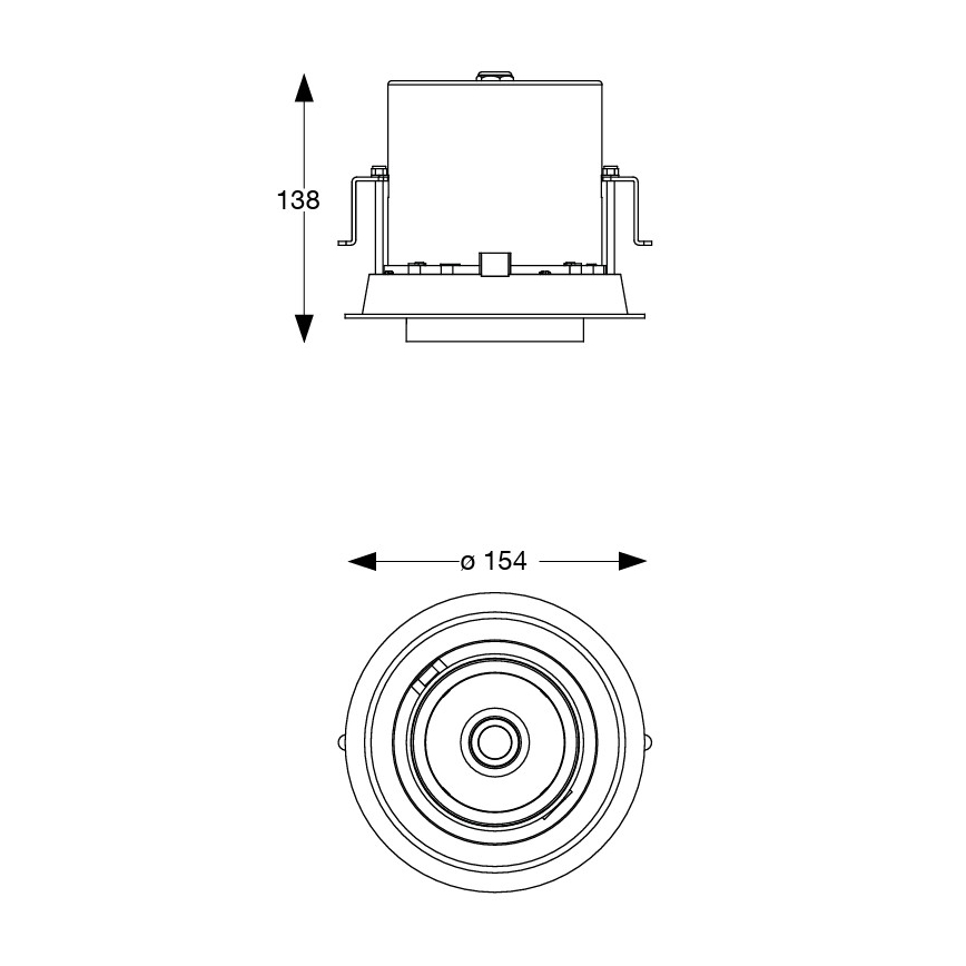 Ideal Lux - NOVA beépíthető LED spotlámpa 20W/230V 3000K CRI 90, átm. 15,4 cm, fehér