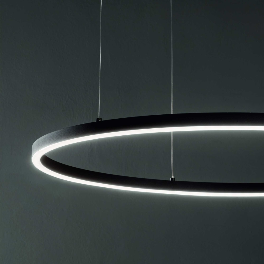Ideal Lux - ORACLE SLIM LED kábeles csillár, 53 W/230 V, 2700 K, CRI 90, átmérő 90 cm, fekete