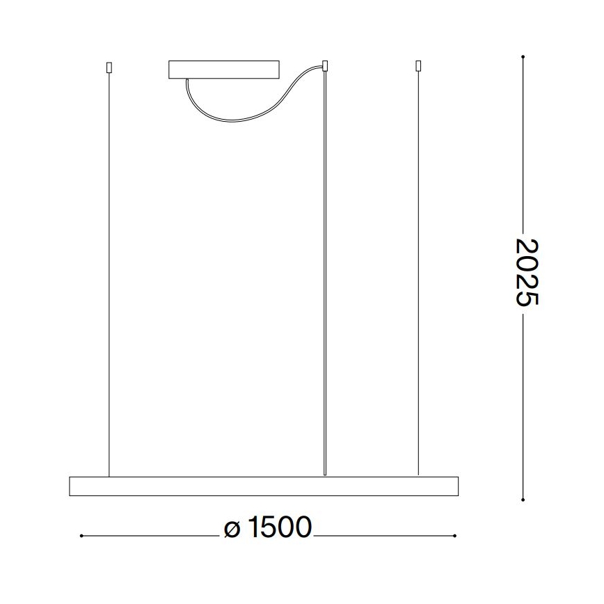Ideal Lux - LED fényerőszabályozható kábeles csillár ORACLE SLIM LED/77W/230V 3000K CRI 90 átm. 150 cm fehér