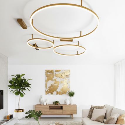 Ideal Lux - LED mennyezeti lámpatest ORACLE SLIM LED/53W/230V 3000K CRI 90, Ø 90 cm, arany