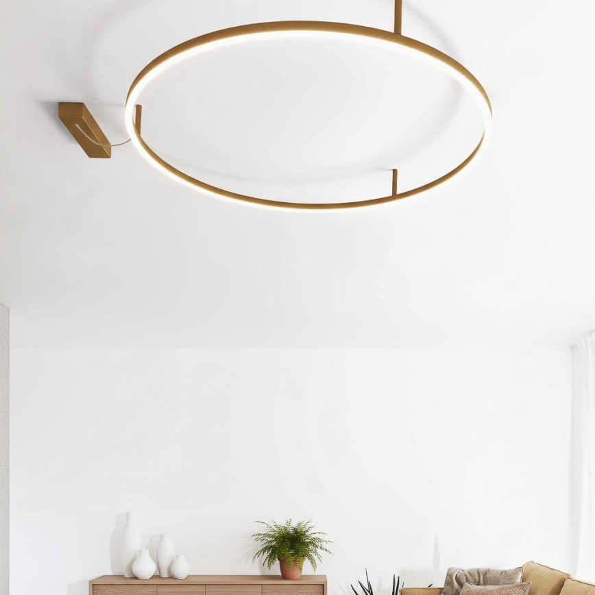 Ideal Lux - LED mennyezeti lámpatest ORACLE SLIM LED/53W/230V 3000K CRI 90, Ø 90 cm, arany