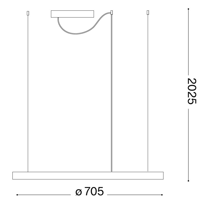 Ideal Lux - LED kábeles csillár ORACLE SLIM LED/37W/230V 3000K CRI 90 átm. 70 cm arany