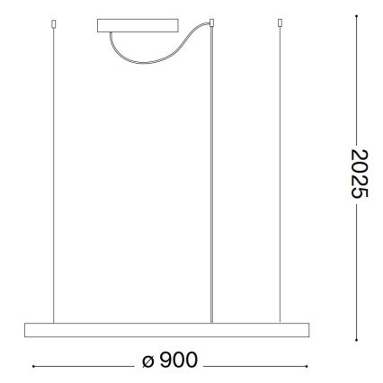 Ideal Lux - LED dimmelhető kábeles csillár ORACLE SLIM LED/42W/230V 3000K CRI 90 átm. 90 cm fehér