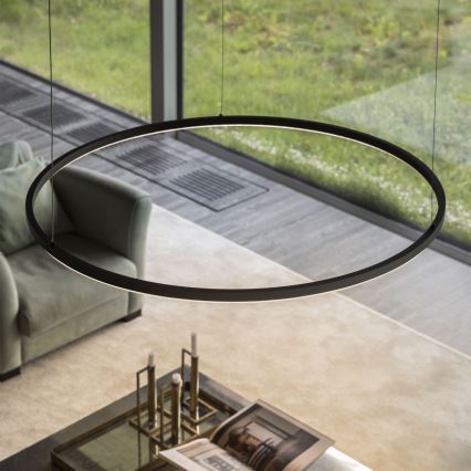 Ideal Lux - kábelre függesztett LED csillár ORACLE SLIM LED/53W/230V 4000K CRI 90 átm. 90 cm fekete