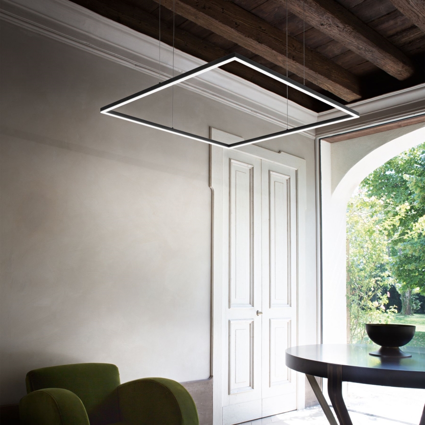 Ideal Lux - ORACLE SLIM kábelre függesztett LED csillár LED/33W/230V 3000K CRI 90 50x50 cm fekete