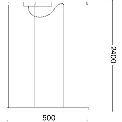 Ideal Lux - ORACLE SLIM kábelre függesztett LED csillár LED/33W/230V 3000K CRI 90 50x50 cm fekete