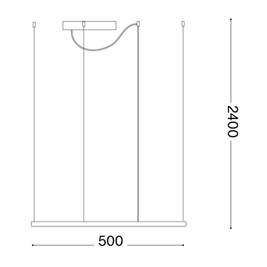 Ideal Lux - ORACLE SLIM kábelre függesztett LED csillár LED/33W/230V 3000K CRI 90 50x50 cm fekete