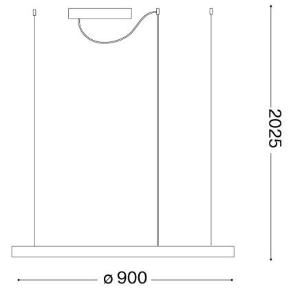 Ideal Lux - ORACLE SLIM LED kábeles csillár LED/53W/230V 3000K CRI 90, átmérő 90 cm, arany