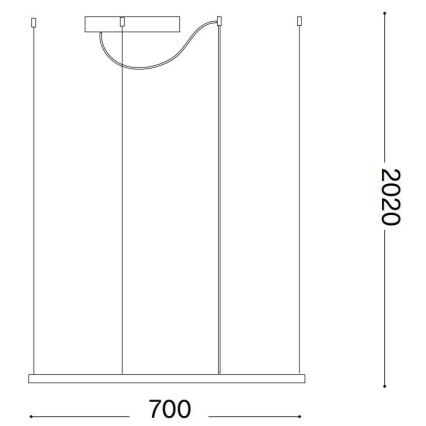 Ideal Lux - LED csillár kábelen ORACLE SLIM LED/44W/230V 3000K CRI 90 70x70 cm fehér