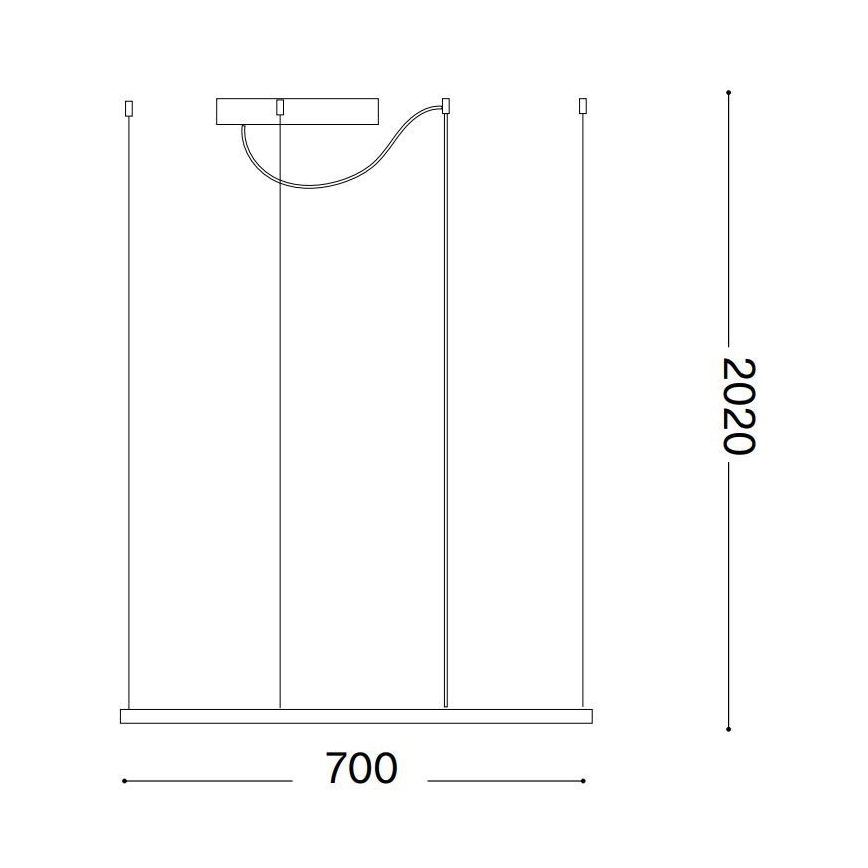 Ideal Lux - LED csillár kábelen ORACLE SLIM LED/44W/230V 3000K CRI 90 70x70 cm fehér
