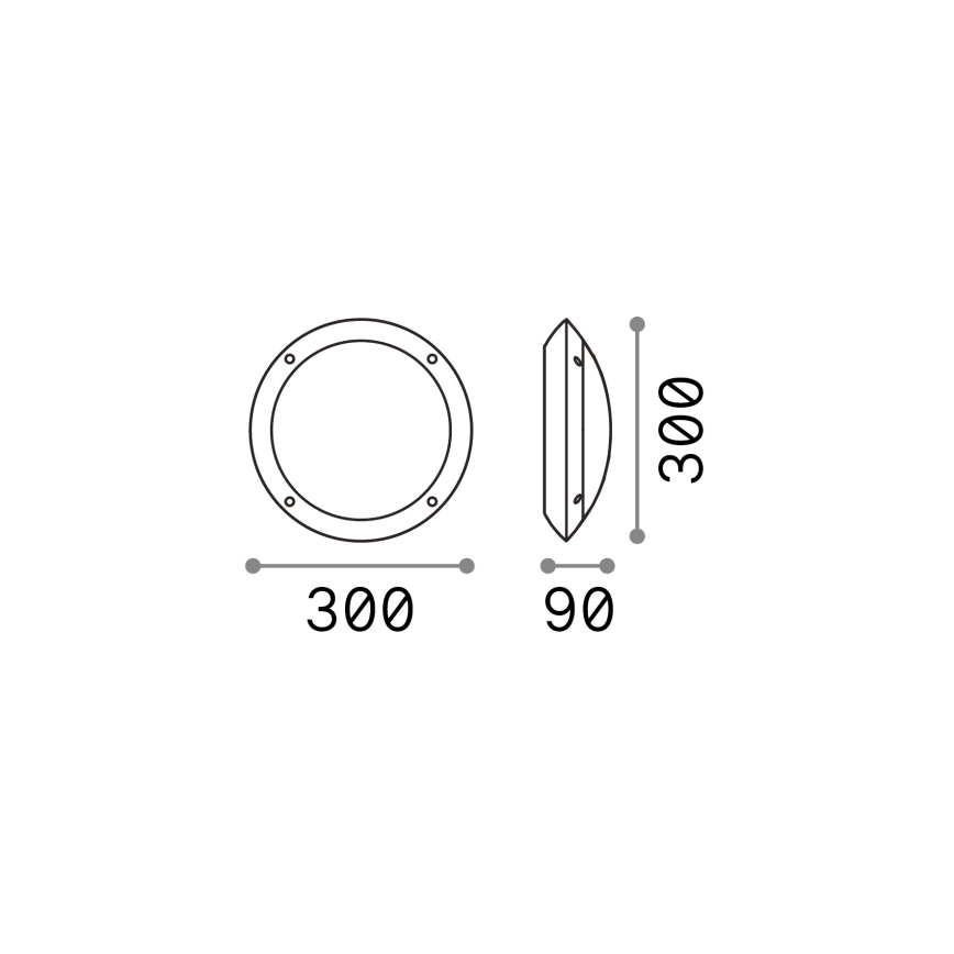 Ideal Lux - POLAR kültéri fali lámpatest 1xE27/23W/230V IP66 fekete