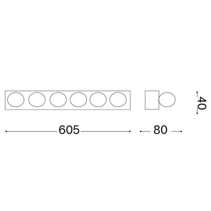Ideal Lux - PRIVE fali lámpatest 6xE14/40W/230V fehér