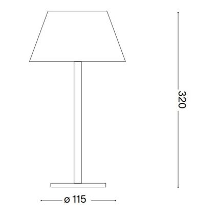 Ideal Lux - LED állítható fényerejű érintős kültéri lámpa PURE LED/1,5W/3,7V 2200 mAh CRI 90 IP54 fekete