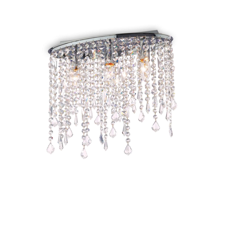Ideal Lux - RAIN kristály mennyezeti lámpa, 3×E14/40W/230V, fényes króm