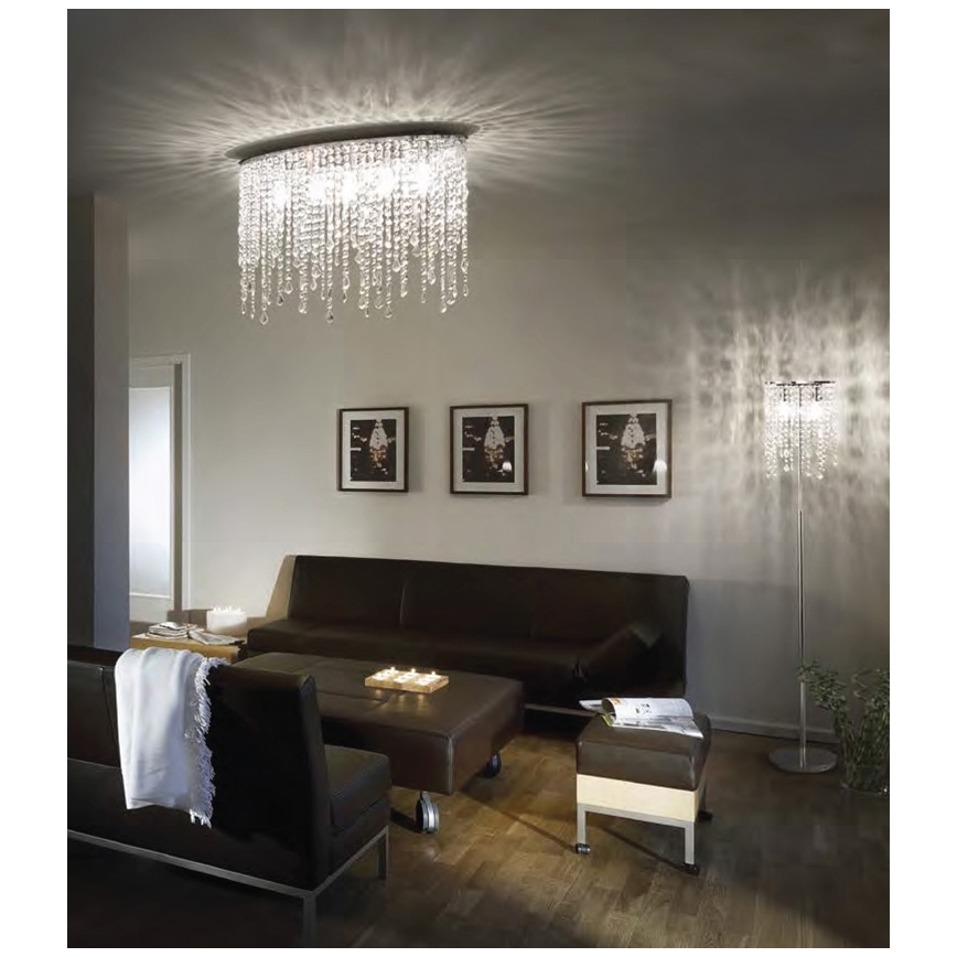 Ideal Lux - RAIN kristály mennyezeti lámpa, 3×E14/40W/230V, fényes króm