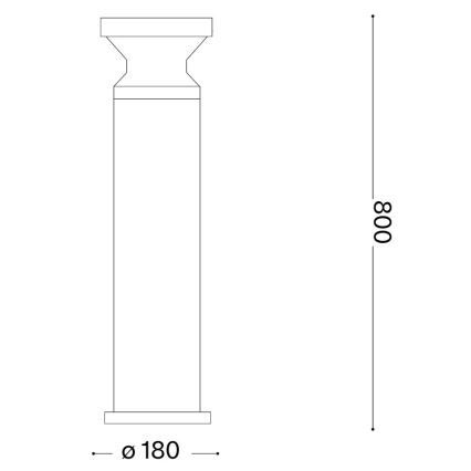 Ideal Lux - TORRE kültéri lámpatest 1xE27/15W/230V, 80 cm, IP65, antracit