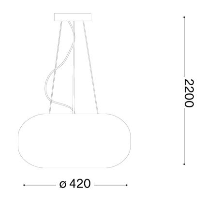 Ideal Lux - ULISSE kábelen függesztett csillár 3xE27/60W/230V Ø 42 cm fehér