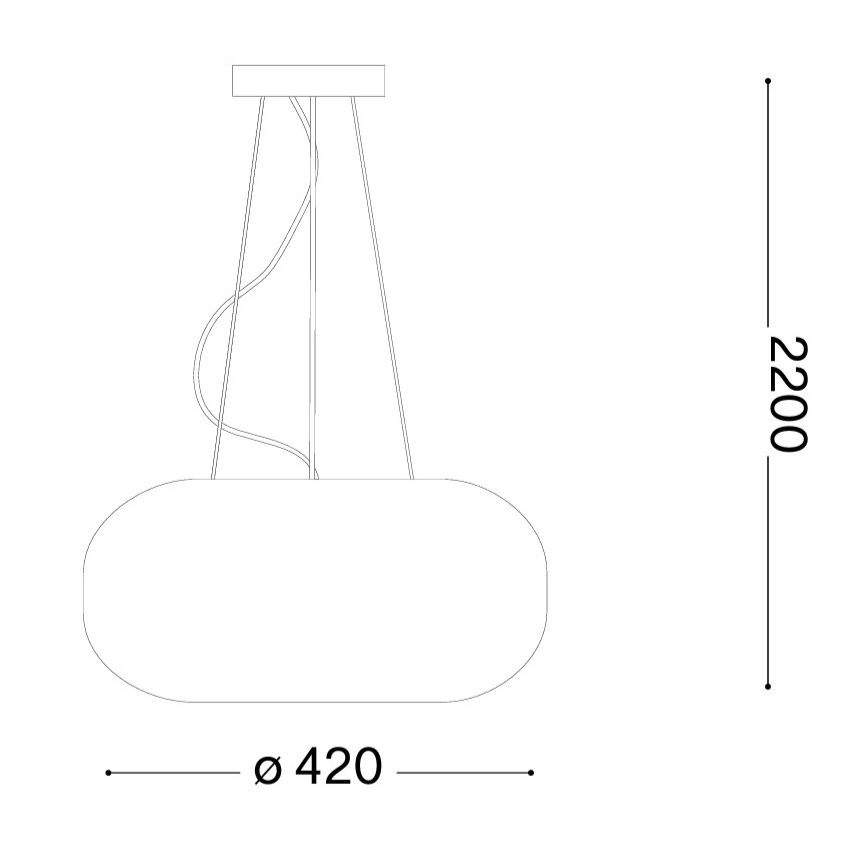 Ideal Lux - ULISSE kábelen függesztett csillár 3xE27/60W/230V Ø 42 cm fehér