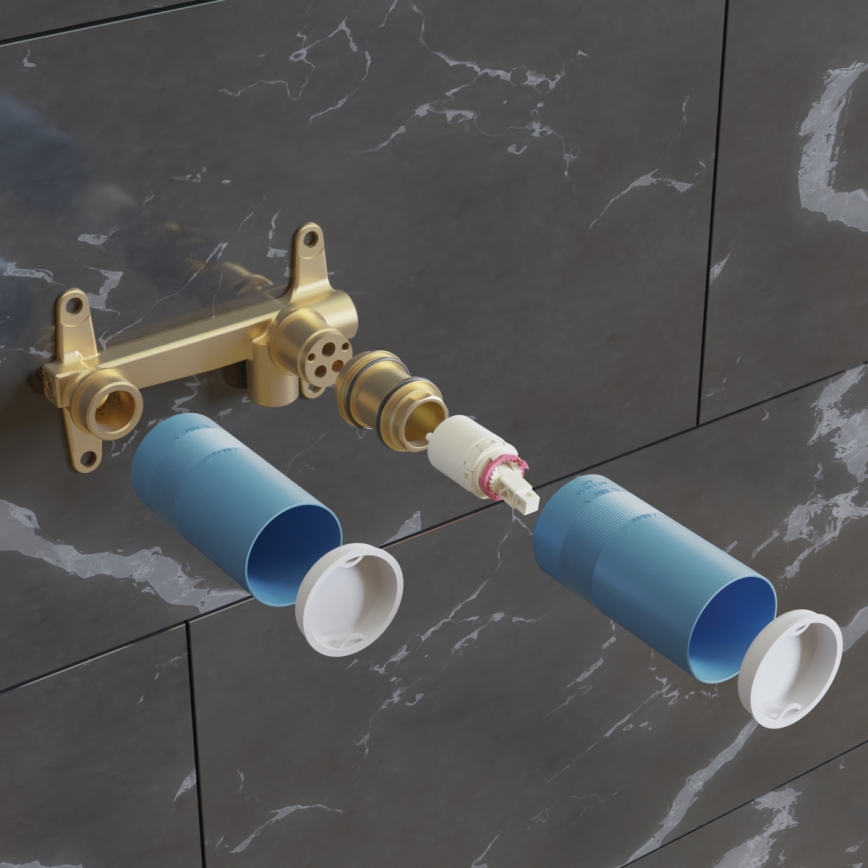 Ideal Standard A1313NU - Falba süllyesztett mosdócsaptelep szerelőteste, kék